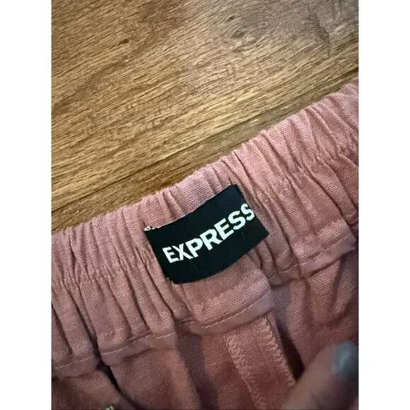 Express NWT pink linen wide leg trouser pant size XL - Picture 4 of 8